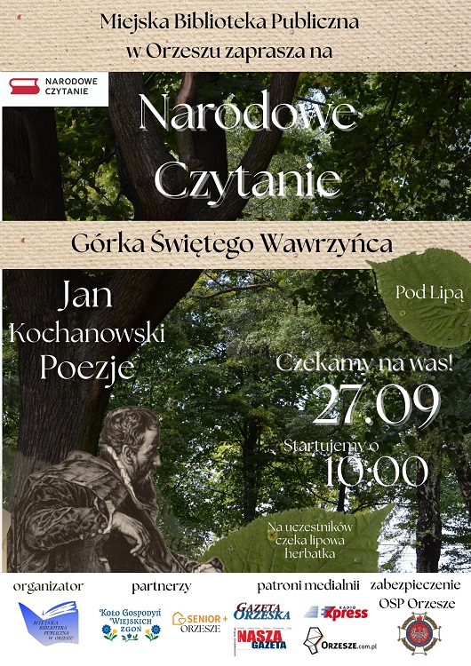 Narodowe Czytanie poezji Jana Kochanowskiego w Orzeszu