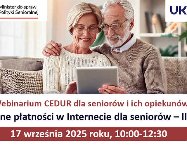 Webinarium „Bezpieczne płatności w Internecie dla seniorów” – III termin