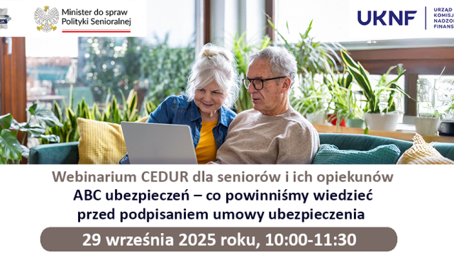 Webinarium „ABC ubezpieczeń” dla seniorów – zapisy do 29 września