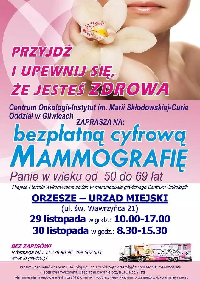 Bezp&#322;atne badanie mammograficzne
