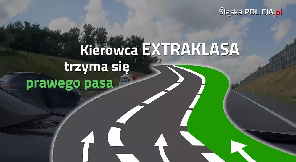 "Kierowca ekstraklasa trzyma się prawego pasa". Zobacz WIDEO Śląskiej Policji