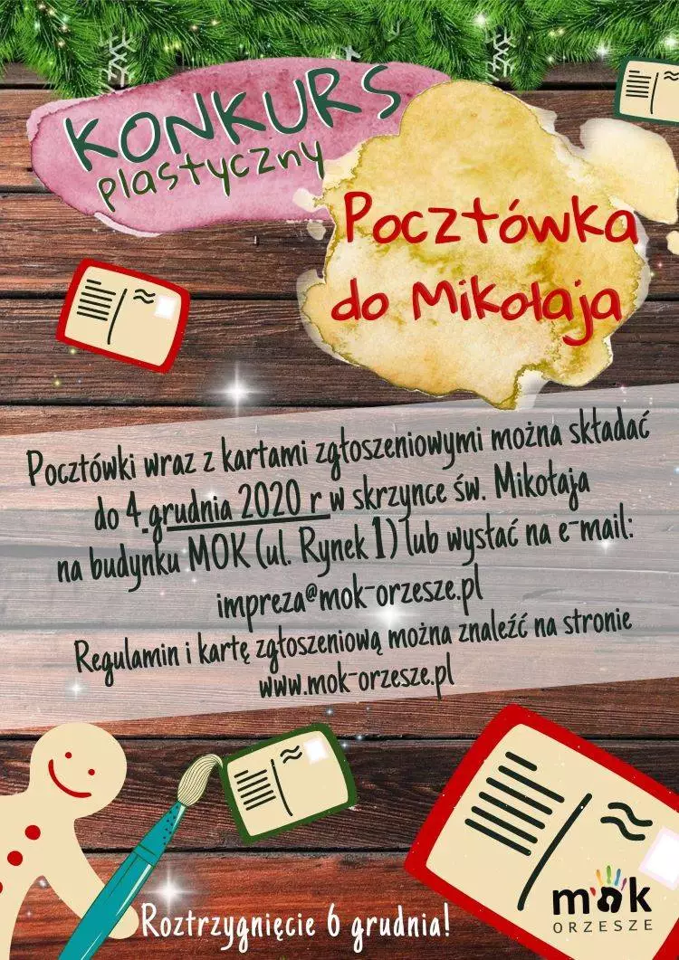 Konkurs plastyczny pt. "Pocztówka do Miko&#322;aja"