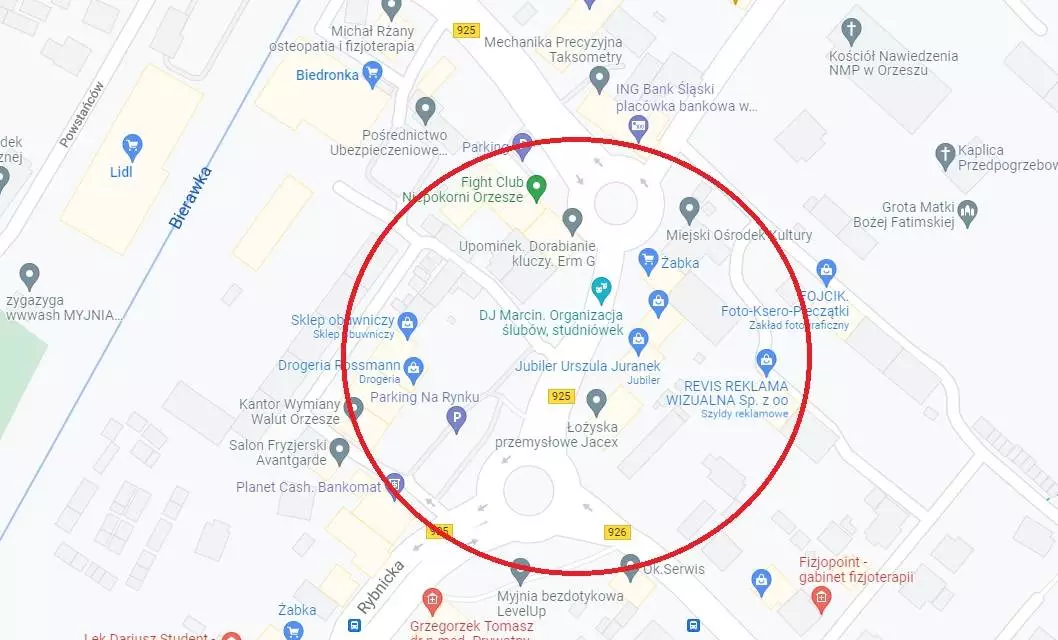 Protest mieszkańców Orzesza. Rynek będzie zablokowany! / fot. Google Maps