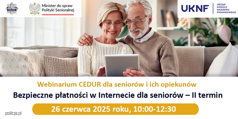 Webinarium dla seniorów: „Bezpieczne płatności w Internecie” – II termin